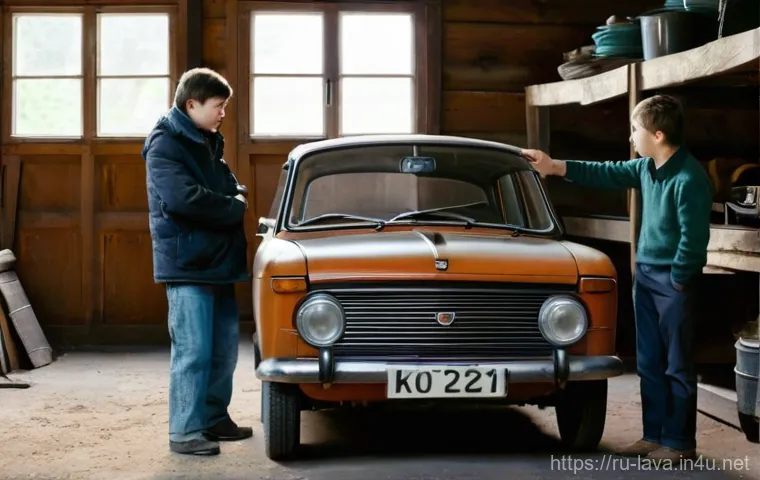 라바의 상업적 성공 요인 분석 - **Prompt: "A heartwarming scene depicting a father and his teenage son in a rustic, well-maintained ...