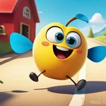 라바의 인스타그램 인기 게시물 - **A joyful, whimsical creature encountering an everyday object:**
    "A cute, stylized, round, yell...