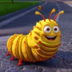 라바의 캐릭터 간 언어 표현법 - **Prompt:** A highly detailed, vibrant 3D animation still from a beloved cartoon, featuring the misc...