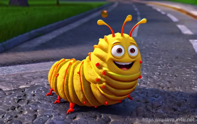 라바의 캐릭터 간 언어 표현법 - **Prompt:** A highly detailed, vibrant 3D animation still from a beloved cartoon, featuring the misc...