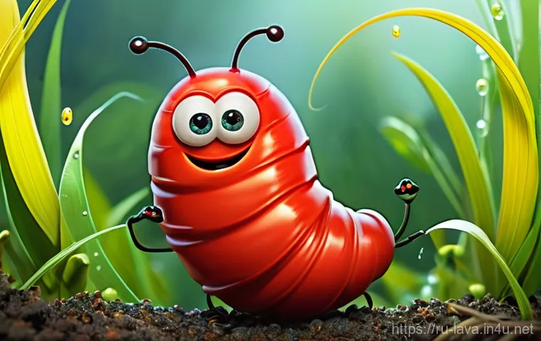 라바의 캐릭터 간 언어 표현법 - **Prompt:** A highly detailed, vibrant 3D animation still from a beloved cartoon, featuring the misc...