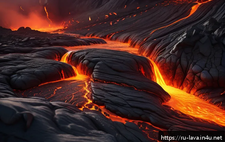 라바 제작 과정에서의 에피소드 - A vibrant animated scene showcasing a molten lava flow blending realistic 3D textures with stylized ...